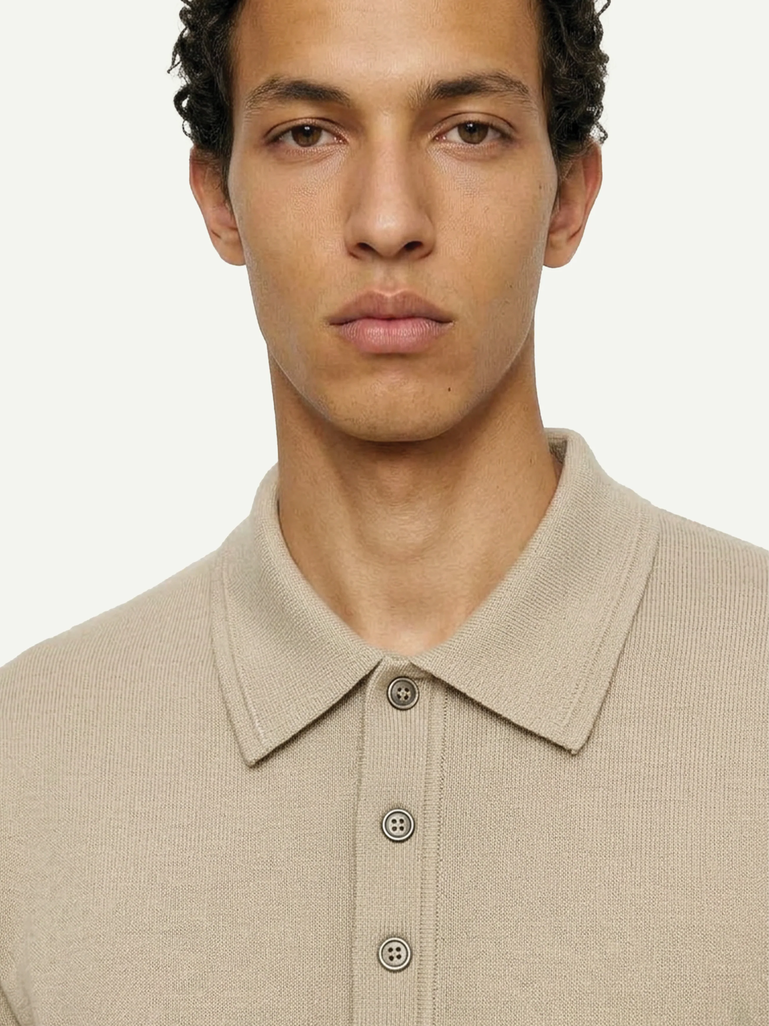 The 24 Classic Polo || Beige | Cotton Silk - Image 3
