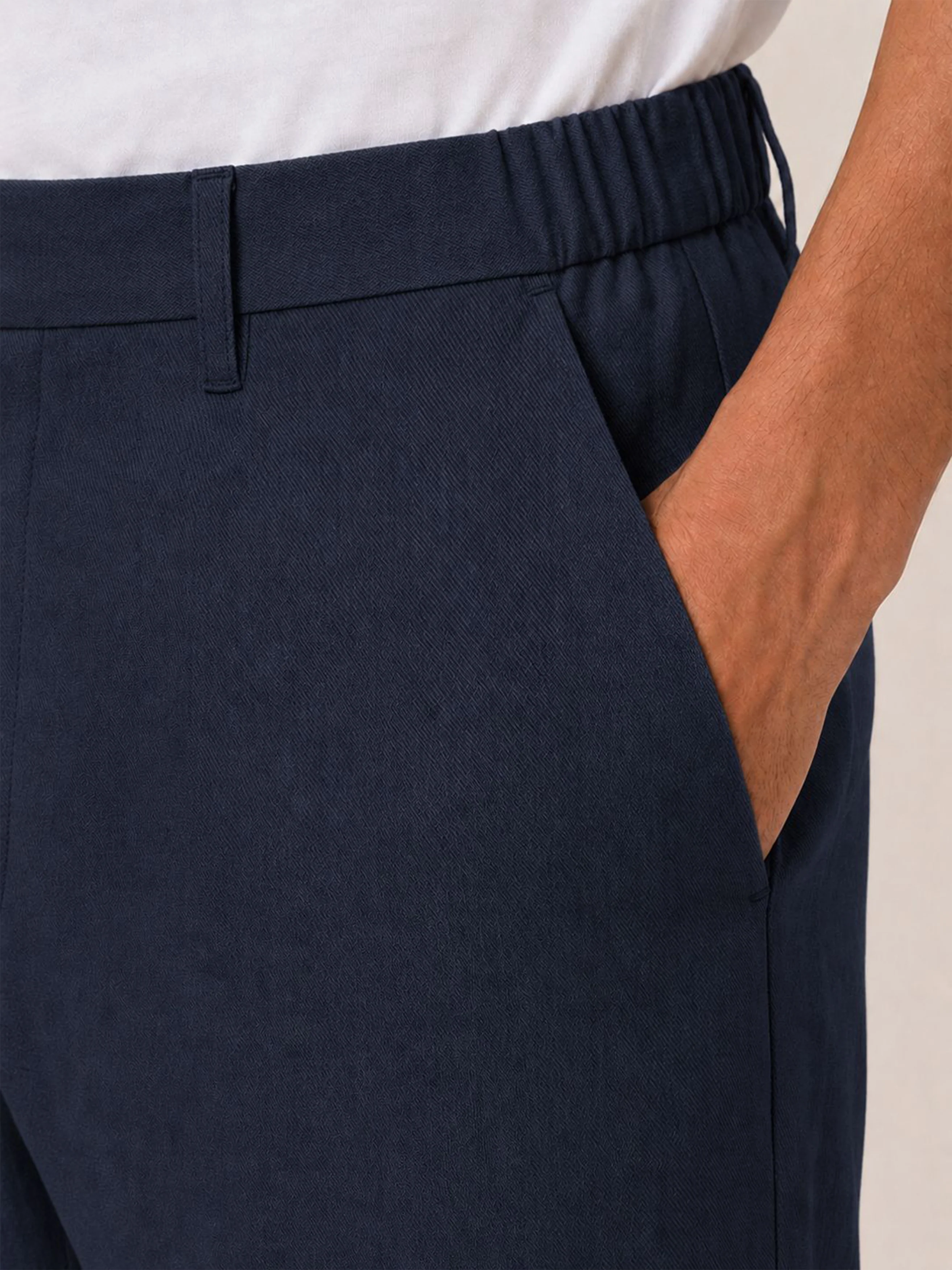 The 24 Trouser Linen Regular || Navy | Linen - Image 4